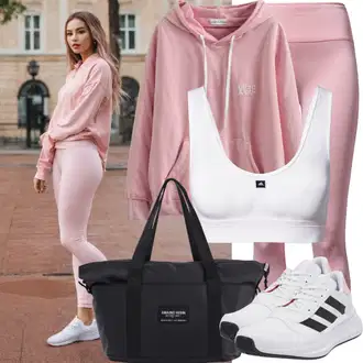 outfit mit Škrlatna/Pastelne barve/Zelena/Siva/Temno modra/Bela/Modra/Roza Ženski športni korzetni modrček/Visoka podpora Trendyol "Barbie Športni Komplet"