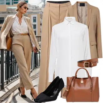 Chic Outfits Poslovna mit Črna Vintage Črpalka/Čevelj Z Visoko Peto/Visoka Peta Črpalka/Udobna črpalka/Elegantni Čevelj/Črpalka z Nizko Petom/T-steg črpalka/Poslovna Obutev marjin "Bežen kostumski outfit"Look: Stil, Plemenita, Eleganten, Stari denar, Poslovna