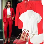Červená Dlouhá Vlněná Saka Outfity image