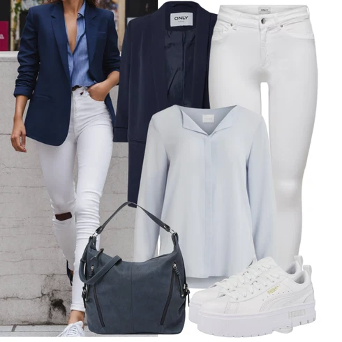 Kombinace Světle modrá/Modrá Dlouhá Halenka/Halenka s Dlouhým Rukávem/Slip-on Halenka/Blůza s knoflíčkem/Halenka se Stojatým Límcem/Tunikové Tričko/Oversize Halenka Vila kombinovat s Bílá/Krémová Kožená bunda/Slim Fit Džíny/Džín s Nízkým Pasem/Push up Džín/Džíny s Rozparkem/Džíny s Nízkým Sedem/Kožené Boty/Termální Džíny/Motorkářské Džíny Only