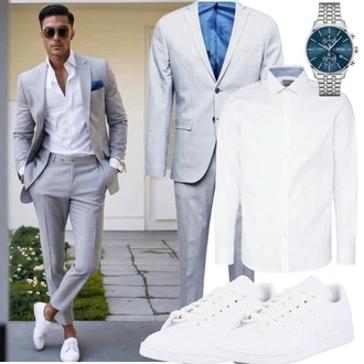Taufe Outfit mit Weiß/Creme Bluse Große Größe/Business Hemd/Businesshemd/Bügelfreies Hemd Selected/SELECTED HOMME "Business Outfit"Look: Schule, Besondere Anlässe, Standesamt, Pop Konzert, Taufe, Konfirmation