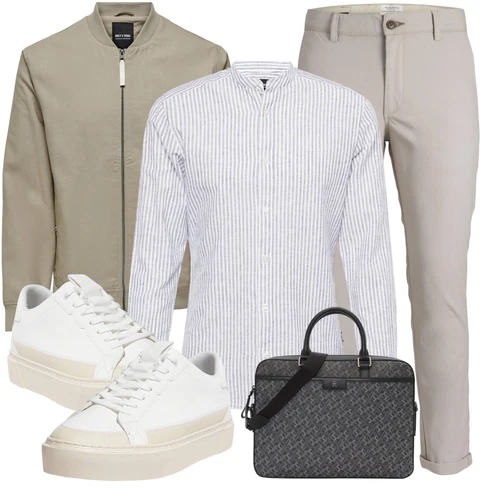 Grau/HellGrau/Schwarz/Weiß Business Hemd/Casual Hemd/Musselin Hemd/BusinessHemd/Hemdbluse Only & Sons kombinieren