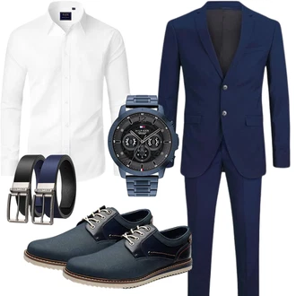 Zweiteilige Outfit mit Mischfarben Hosenanzug Jack & Jones "Business Outfit"