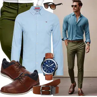 Outfit mit HellBlau/Blau Bluse Große Größe/Business Hemd/Casual Hemd/Jeanshemd/Hemdbluse/Buntes Hemd/Businesshemd Tommy Jeans "Business Outfit"