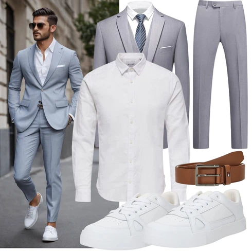 Grau/Lila Bluse Große Größe/Business Hemd/BusinessHemd/Musselin Hemd/Casual Hemd/Bügelfreies Hemd/Hemdbluse Only & Sons kombinieren