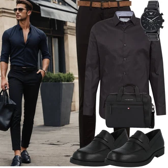Elegant Outfit mit Schwarz/Khaki/Bordeaux/Dunkelbraun Skinny Hose/Slim Hose/Twill Hose/CordHose Tom Tailor Denim "Business Outfit"Look: Uni, Outdoor, Old Money, Smart Casual, Coole, Classic, Unisex, Elegant, Schön, Büro, Schlichte