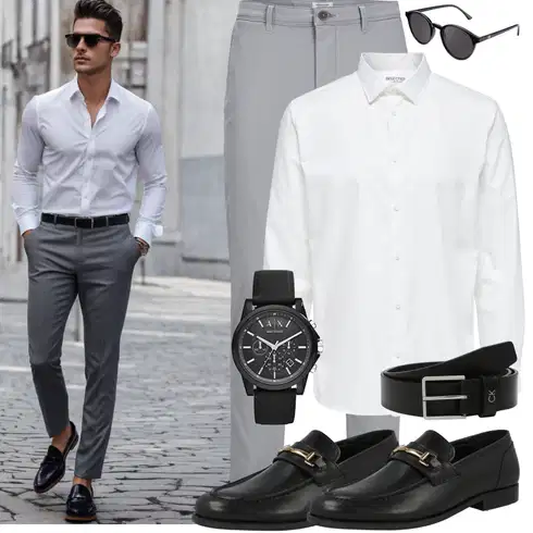 Creme/Weiß Bluse Große Größe/Business Hemd/Bügelfreies Hemd/Businesshemd/Musselin Hemd/Hemdbluse SELECTED HOMME kombinieren