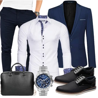 Elegante Outfits mit Schwarz Allthemen, Schwarz Unkategorisiert Bruno Marc "Business Outfit"