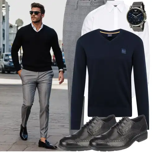 Schwarz/Hellblau/Braun/Blau Oxford Schuh/Vintage SchnürSchuh/Business-Schuh/Schuh Ohne Schnürsenkel/Schnürer Geox kombinieren mit Grau/Hellgrau/Dunkelgrau Karierte Hose/Business Hose/Tweed Hose/Slim Hose/Flanellhose/Musselin Hose Only & Sons