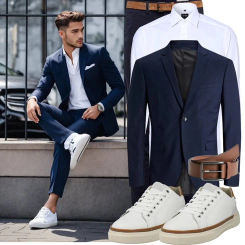 Dunkelblau/Hellblau Anzug Sakko/Anzug/Kostüm Jack & Jones kombinieren