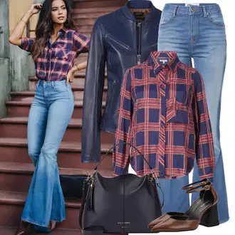 outfit mit Modra/Svetlo modra/Škrlatna/Temno modra Columbia "Časovno neomejen videz iz 90. let"