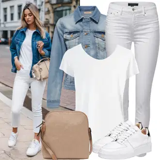 Velike velikosti outfit mit Zelena/Modra/Krem/Rjava/Svetlo modra/Temno modra/Pastelne barve/Bela Kratka Denim Jakna/Denim Jakna levi's "Casual jeans jakna outfit"
