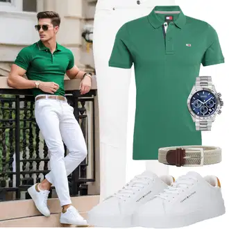 Outfit mit Beige/Khaki/Braun Casual Gürtel/Klassische Gürtel/Frauengürtel Ohne Schnalle Mango man "Casual Outfit"