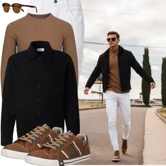 Outfit mit Weiß/Creme Damen 7/8-Länge Jeans/Knöchelstiefel/Boyfriend Jean/Caprijeans/Cropped Jeans/Dad Jeans/Girlfriend Jeans/Jeans mit Schlitz/Mom Jean/Formelles Hemd/Lederjacke/Slim Fit Jeans/Tapered-Jeans Blend "Casual Outfit"