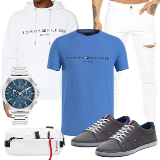 Frühlings Outfits Casual mit Unkategorisiert Tommy Hilfiger "Cool für die Freizeit"Look: Moderne, Casual, Premium, Schlichte