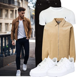 Outfit mit Schwarz/Bordeaux Biker Jeans/Lederjacke/Leder Schuhe/Push up Jeans/Slim Fit Jeans/Jeans mit Schlitz/Thermojeans/Herren Lederjacke/High Waist Jeans/Skinny Hose/Jeggings/Hose mit Schlitz/Slim Hose Jack & Jones "Cool Outfit"