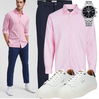 Outfit mit Rosa Business Hemd/Businesshemd/Bügelfreies Hemd Jack & Jones "Cool Outfit"
