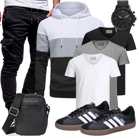 Schwarz/Mischfarben/Dunkelgrau/Grau/Dunkelblau/Hellgrau/Weiß Hoodie/Unisex Hoodie/Sport Hoodie/Ausgefallener Hoodie/Strick Hoodie YuKaiChen kombinieren