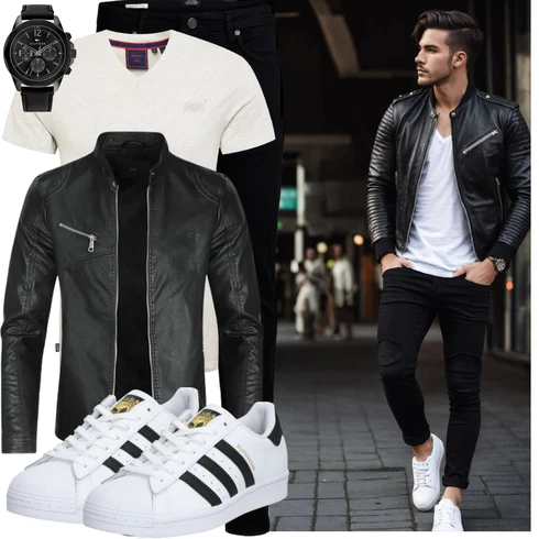 Elegant Schwarz/Dunkelblau Jeans Lederjacke/Slim Fit Jeans/Leder Schuhe/Low Rise Jean/Biker Jeans/Push up Jeans/Winterjacke/Jeans mit Schlitz/Tapered-Jeans/Low Waist Jean/ThermoJeans Jack & Jones kombinierenLook: Uni, Elegant, Schlichte, Schön, Moderne, Coole, Old Money