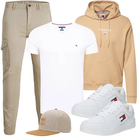 Weiß/Creme Bluse Große Größe/Shirt & Top Große Größe/T-Shirt & Top/Shirt/Laufschuhe für Männer/Casual T-Shirt/Ausgefallenes T-shirt/Funktions T-Shirt/Kurzarm T-Shirt/Sport-T-Shirt Tommy Hilfiger kombinieren
