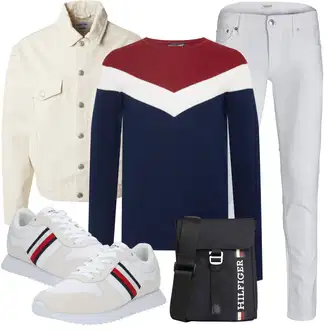 Outfit mit Grau/Hellgrau Damen 7/8-Länge Jeans/Knöchelstiefel/Biker Jeans/Jeans mit Schlitz/Low Rise Jean/Push up Jeans/Lederjacke/Slim Fit Jeans/Leder Schuhe/Thermojeans/Herren Lederjacke Jack & Jones "Cool Outfit"