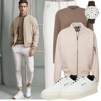 Outfit mit Braun/Khaki/Grau/Beige Feinstrickpullover/Wollpullover/Einfacher Pullover/Basic Pullover/Rollkragenpullover/Kaschmir Pullover/Unkategorisiert qs "Cool Outfit"