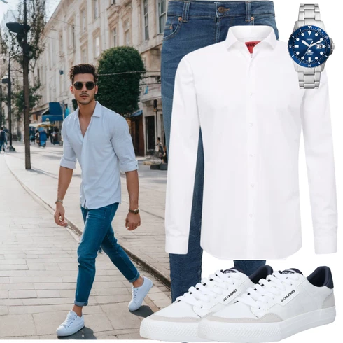 Weiß/Rot/Creme Business Hemd/Businesshemd/Bügelfreies Hemd Hugo kombinieren mit Blau/Hellblau Jeans Lederjacke/Slim Fit Jeans/Leder Schuhe/Winterjacke/Herren Lederjacke/Biker Jeans/Low Rise Jean/ThermoJeans/SchlupfJeans/Push up Jeans/Low Waist Jean/Jeans mit Schlitz Only & Sons