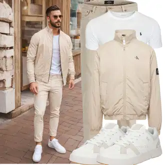Knielang Outfit mit Creme/Weiß Sneaker Low/Sneaker Mit Lochmuster/Leder Sneaker/Schmaler Sneaker/Vintage Sneaker/Sommer Sneaker/Skateschuh ON "Cool Outfit"