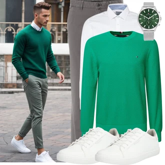Taufe Outfit mit Weiß/Creme Bluse Große Größe/Business Hemd/Businesshemd/Bügelfreies Hemd Selected/SELECTED HOMME "Cool Outfit"Look: Schule, Besondere Anlässe, Standesamt, Pop Konzert, Taufe, Konfirmation