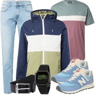 Frühlings Outfits Esthetische mit Hellblau/Blau Sneaker Low/Sommer Sneaker/Vintage Sneaker/Winter Sneaker New Balance "Cool Outfit"Look: 90er, Schön, Outdoor, Retro, 70er, 80er, Esthetische, Casual, Classic, Sportlich, Unisex, Vintage