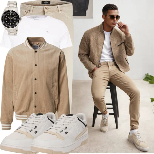 Khaki/Beige Twill Hose/BaumwollHose/Boyfriend Hose/Slim Hose Jack & Jones kombinieren mit Weiß/Creme Bluse Große Größe/Shirt & Top Große Größe/Kurzarm T-Shirt/Ausgefallenes T-shirt/Laufschuhe für Männer/Funktions T-Shirt/Casual T-Shirt/Sport-T-Shirt/Shirt Tommy Jeans