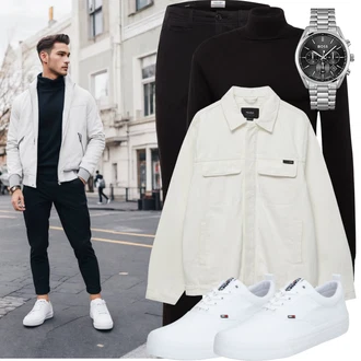 Outfit mit Schwarz Pullover/Rollkragenpullover SCOTCH & SODA "Cool Outfit"