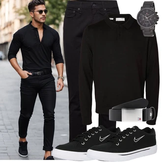 Outdoor Outfit mit Schwarz Gerade Hose/5 Pocket Hose/Skinny Hose/Twill Hose/Hose mit Schlitz/Slim Hose/Winterjacke/Biker Jeans/Lederjacke/Damen 7/8-Länge Jeans/Regular-Fit Jeans/Leder Schuhe/Jeans mit Schlitz/Straight Leg Jean/Tapered-Jeans/Thermojeans/Slim Fit Jeans levi's ® "Cool Outfit"Look: Uni, Outdoor, Coole, Premium, Old Money, Moderne, Schlichte, Smart Casual, Classic