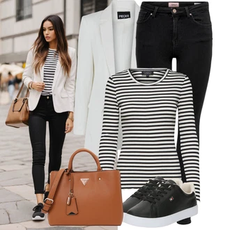 Ležérní Outfit s Černá Úzká Teniska/Nízká Teniska/Kožené Tenisky Tommy Hilfiger "Vánoční outfit"Look: Ležérní, Cool, Skater, Chytrý příležitostný, Sportovní