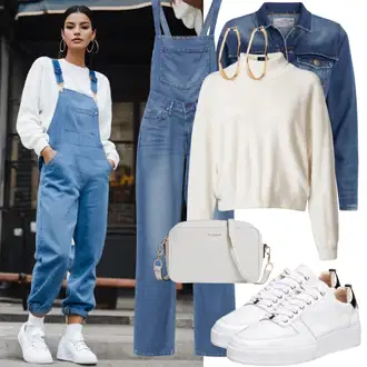 Denim outfits Široke hlačnice mit Zelena/Modra/Krem/Rjava/Svetlo modra/Temno modra/Pastelne barve/Bela Kratka Denim Jakna/Denim Jakna levi's "Ekskluzivni slog iz 90-ih let"