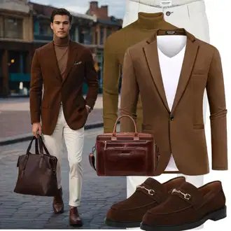 20er Jahre Outfit mit Dunkelrot/Dunkelbraun/Braun/Bordeaux Loafer Schuh/Rahmengenähter Schuh/Halbschuh SELECTED HOMME "Elegant Outfit"Look: Uni, Feine, Smart Casual, Casual, 20er Jahre, Elegant, Unisex, Edel