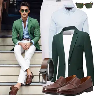 Outfit mit HellBlau/Blau Businesshemd/Casual Hemd/Jeanshemd/Business Hemd/Hemdbluse Tommy Hilfiger "Elegant Outfit"