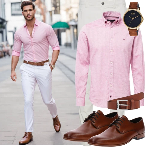 Elegant Grau/Weiß/Creme/Khaki Slim Hose/Twill Hose Casual Friday kombinierenLook: Casual, Uni, Outdoor, Smart Casual, Unisex, Classic, Old Money, Elegant