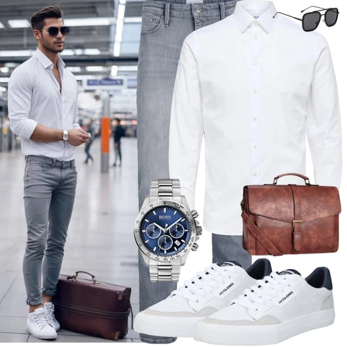 Weiß/Creme Bluse Große Größe/Business Hemd/Businesshemd/Bügelfreies Hemd/Musselin Hemd SELECTED HOMME kombinieren