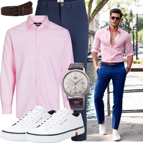 Frühlings Outfits Rosa Business Hemd/Businesshemd/Bügelfreies Hemd Jack & Jones kombinieren
