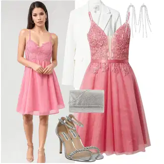 Vjenčanje Outfit sa Srebro/Pink/Siva cipela za mladenku/Sandala s vratilom/Cipela Za Vjenčanje/Sandala na Petu/Elegantna Cipela/Sandala s petom/Pletena Sandala/Salonka s Kopčom/Salonka & Visoki Pet Steve Madden "Večernji outfit"Look: Rođendan, Matični ured, 30. rođendan, Vjenčanje, Festival, Malle, Novogodišnja noć, Posebne prigode, Koncer, Majčin dan