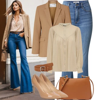 Lak Outfit s Béžová/Hnědá Business Bota/Pohodlná lodička/Elegantní Bota/Lodička s vysokým nártem/Lodička na Vysokém Podpatku/Bota Na Podpatku/Vintage Lodička Guess "Na večer"