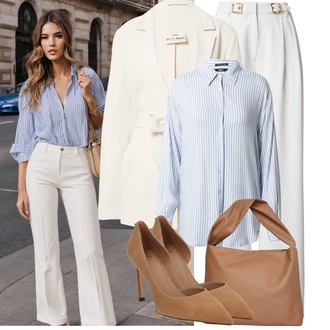 Vysoké Podpatky Outfit s Hnědá/Béžová Boss "Elegantní vzhled"