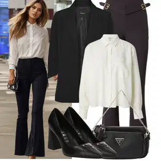 Zima Outfit sa Ljubičasta/Tamnosmeđa/Smeđa/Kaki Bootcut Hlača/Zvonaste Hlače/Hlače s Prorezom/Zimska Hlača/Tajica Zvonolikog Kroja/Lepršave Hlača/Poslovna Hlača/Hlače Visokog Struka/Hlača od Odijela hoermanseder "Elegantan izgled"