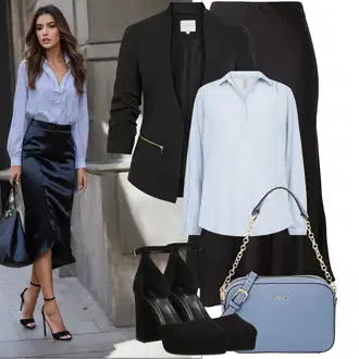 Outfit sa Crna/Smeđa/Siva Suknja na Omot/Suknja A Kroja/Suknja do Potkoljenice/Kršćanska Suknja/Lepršava Suknja/Duga Suknja/Maksi Suknja/Midi Suknja/Moderne Suknja/Suknja Za Matični Ured/Unisex Suknja Drykorn "Elegantan izgled"