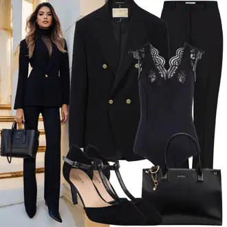 Zimske Outfiti "Elegantna hlačna Obleka"