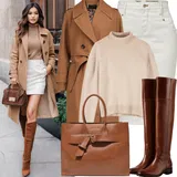 Zimske Outfiti Rdeča Midi za dame image