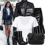 Leather leggings outfits Seksi za dame image