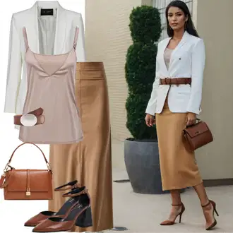 Outfity pro operu s Krémová/Bílá Kožená bunda/Blejzrové Bund/Blůzové Sako/Teplákový blejzr/Kordové Sako/Bavlněný Sako/Elegantní Sako/Pletený Sako/Krátké Sako/Dvojřadový Sako/Kožená Pánská Bund rÆre by lorena rae "Elegantní Party Look"