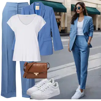 Outfit s Světle Modrá/Modrá Blejzrové Bund/Boyfriend Sako/Neformální Sako/Kožená bunda pro muže/Elegantní Sako/Krátké Sako/Kožená Pánská Bund WE Fashion "Elegantní Sportovní Styl"
